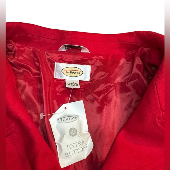 NWT Vintage Talbots Wool Notched Collar Red 2 Button Blazer Woman’s Sz 18 Career - Picture 2 of 9